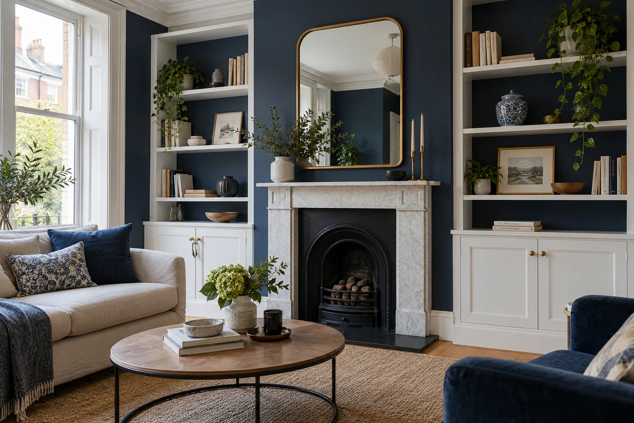 Alcove shelving beside existing room details